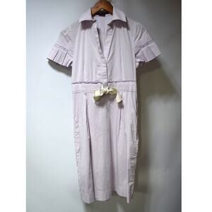 BCBG Max Azria Light Pink Shirt Dress Tie Waist Midi Dress Size M